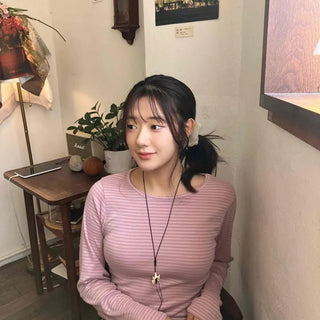 Striped Slim Fit Round Neck Long Sleeve T-Shirt