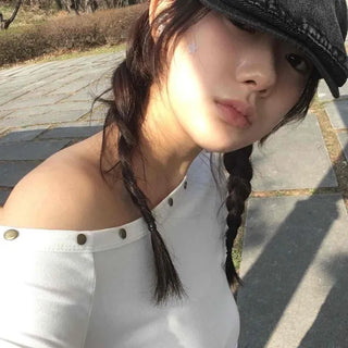 Boat Neck Eyelet Detail Slim Fit Long Sleeve T-shirt