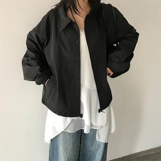 Moible Collar Oversized Coach Jacket