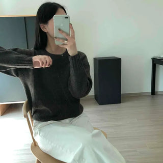Crew Neck Short Oversized Knit