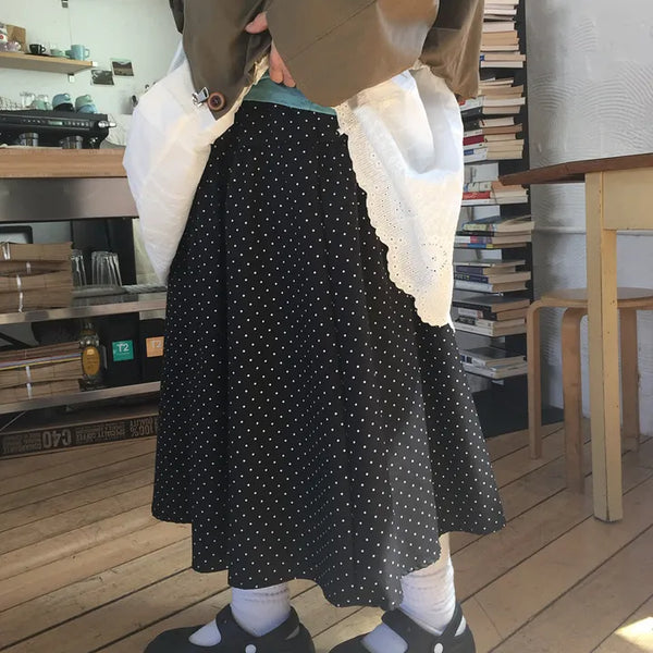 Keto Dot Banding Long Skirt