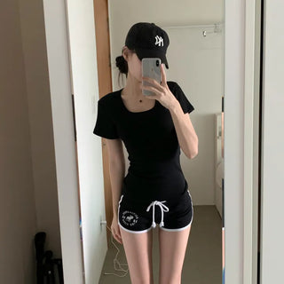 [Arm Fat Lift/Super Skinny Fit] Modal Glam Square Neck Inner Basic Spring/Summer Short Sleeve Tee