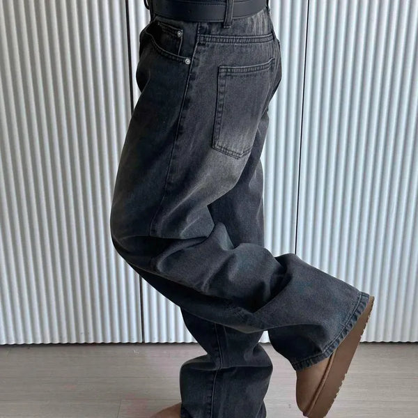 Vintage Washed Wide Loose Fit Denim Pants