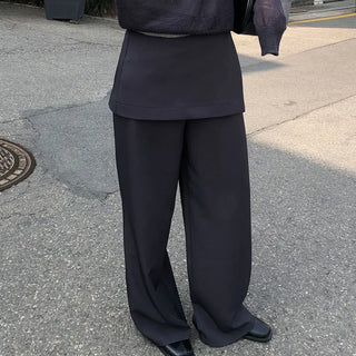 Poet Women's Layered Wrap Spring Long Loose Fit Slacks for Wedding Guests and Work