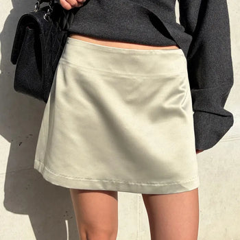 26SS Lea Satin Mini Skirt