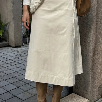 Peanut Elegant A-line Wrap Skirt