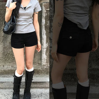 네티 로우 백포켓 쇼츠 팬츠