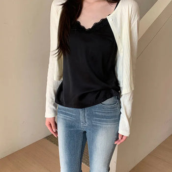 Knock Satin Sleeveless Cap Blouse Adjustable Straps/Back Elastic/Voluminous Sleeveless/Breast Cover/Daily Look/ Satin Blouse/Wedding Guest Look/Layered Sleeveless/Inner Sleeveless/Lace Sleeveless
