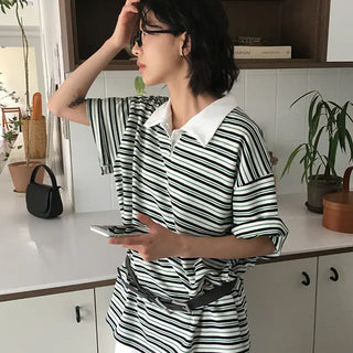Darien striped pique shirt