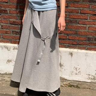 Labelo Side Buckle Wrap Long Skirt