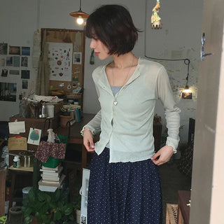 Roel See-through Asymmetrical Cardigan