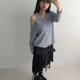 Astri Layered Boucle V-Neck Knit
