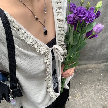 Cobbled Heart Gemstone Knot Necklace
