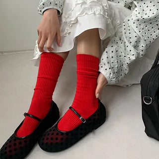 Meets Mesh Dot Flat Shoes