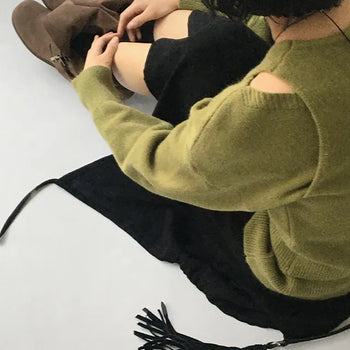 Linus Sleeveless Layered Off-Shoulder Knit