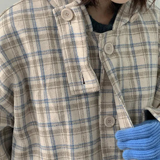 Frost Overfit Check Hooded Coat