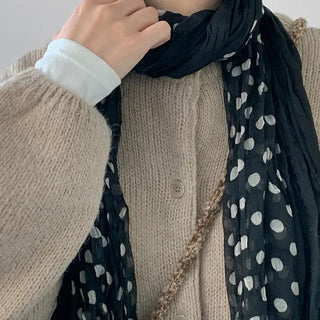 Jelloka Wrinkle Dot Long Scarf