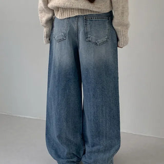 Caban Washed Semi-Wide Denim Pants