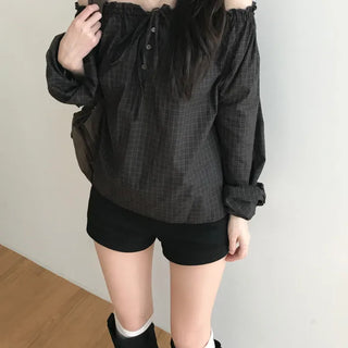 Dear Button Off-Shoulder Blouse (2 colors)