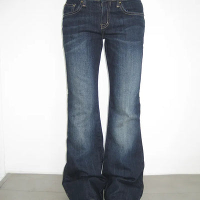 Yellow Stitch Point Low Bootcut Denim