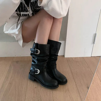 Loha Buckle Midi Boots