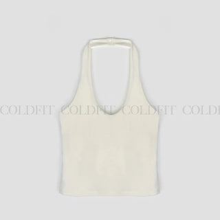 Ribbed halterneck top