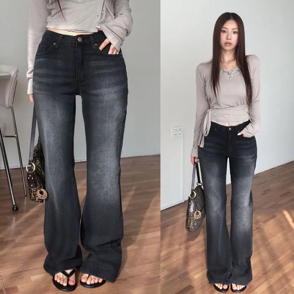 Kelleni denim semi-bootcut pants