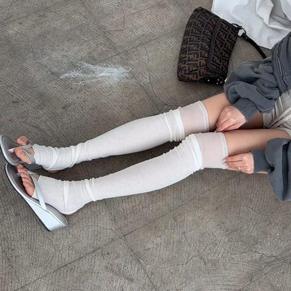 Agale Color Block Knee Socks Rag Warmers [Tencel 70%, Wool 30%]