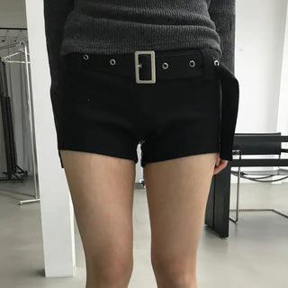 Belted Wool Shorts