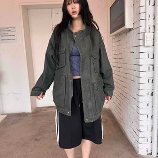 Vintage Hunting Multi-Pocket Loose Fit Safari Jacket