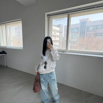 Curved Light Blue Denim