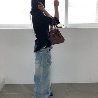 Curved Light Blue Denim