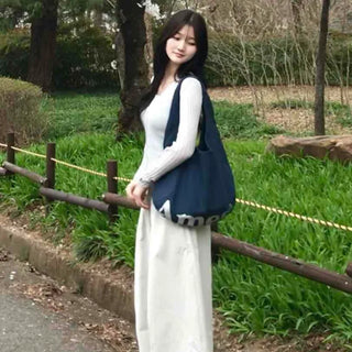 Pintuck Button Wide Long Slacks