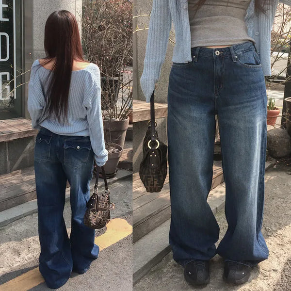 Luedin denim wide pants
