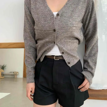 Belt Set Tailored Slacks A-Line Shorts