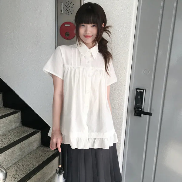 Soko Pintuck Frill Blouse