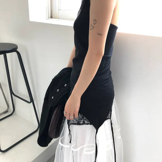 Halter Neck Asymmetrical Sleeveless Top