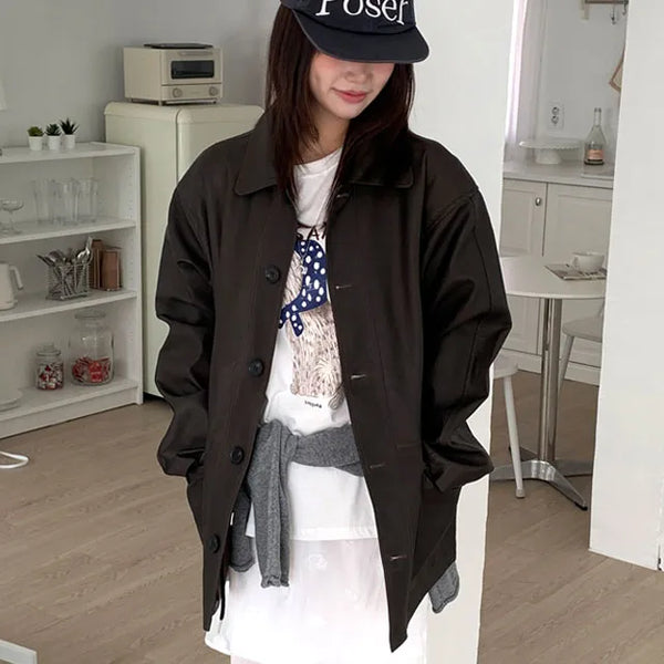 Melt Leather Half Jacket 2 colors