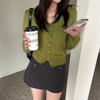 Frill Cashmere Cardigan 2 colors
