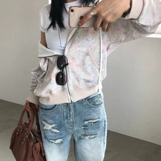 Flower Zip-up Hoodie