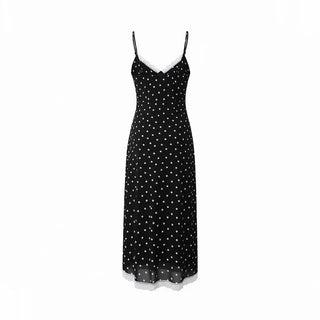 Hepburn Dot Lace Long Dress
