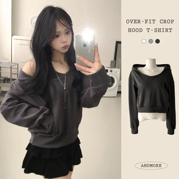 Fit Guaranteed, Daily Plain Delicate Avant-garde Loose Fit Hoodie