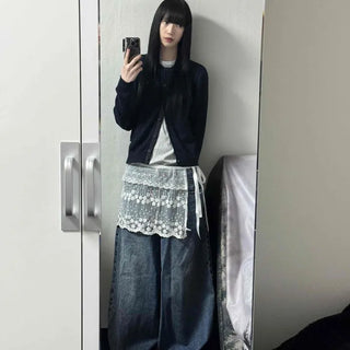 A-line Lace Mini Skirt