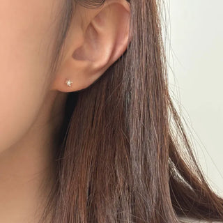 Petite Mini Pearl Stud Silver Earrings