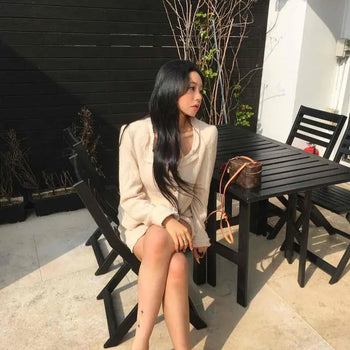Single Button Short Tweed Jacket