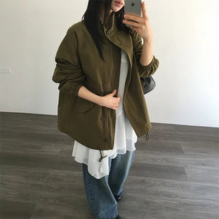 Burhen Oversized String Field Jacket Cotton