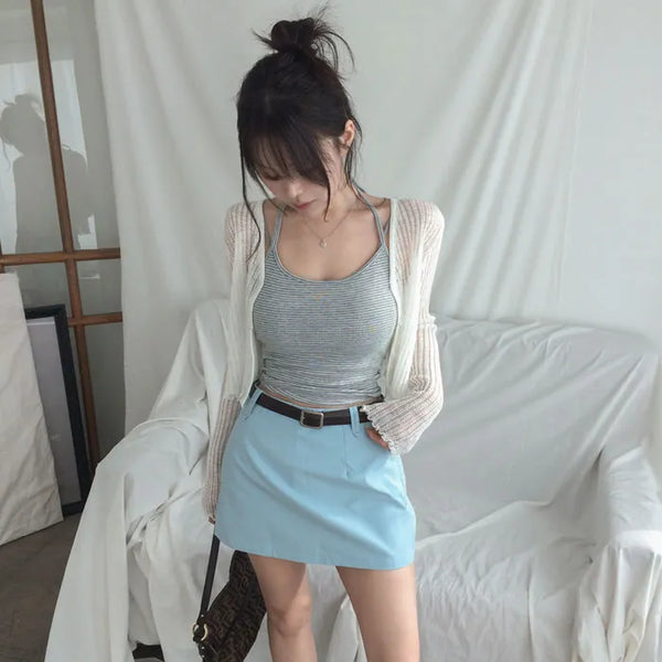 Bayson Ruffle Knit Salanta Cardigan