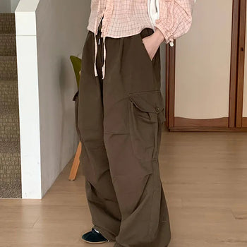 Lapi Elastic Waist Pocket Pants Balloon Fit/Shirred Pants/Elastic Waist Pants/Airport Pants/Comfortable Pants/Cargo Pants/Wide Fit Pants