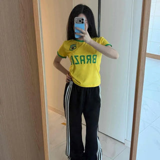 Loose-fit Striped Wide Long Pants
