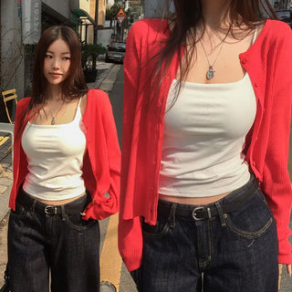 Apricot knit cardigan